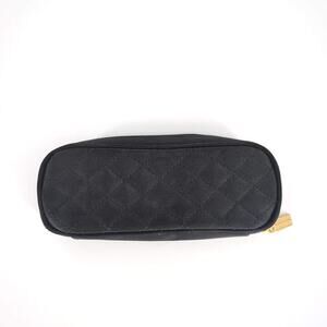 Elizabeth Arden Black Quilted Travel Make Up Brushes Cosmetic Bag Zip Pouch- GUC